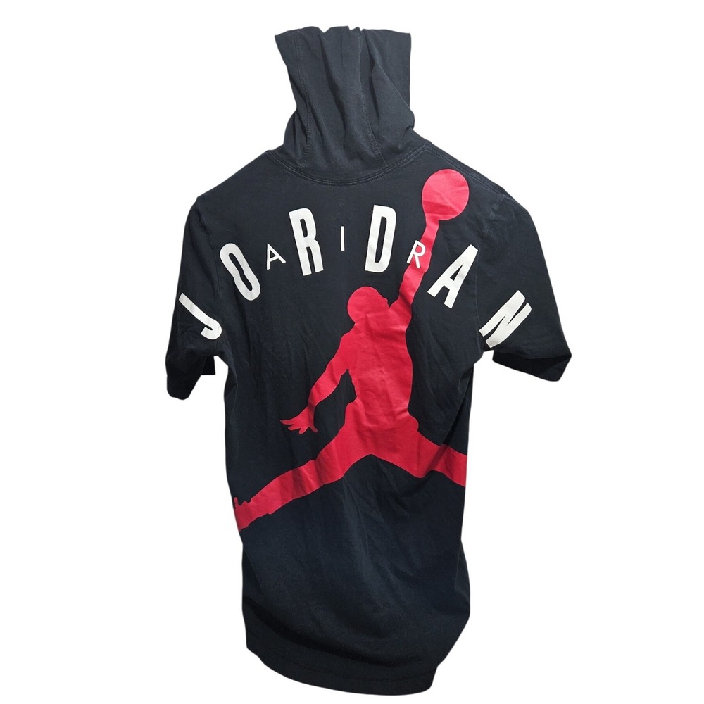 Jordan Hooded T-Shirt Mens Small Black Short Sleeve Jumpman AT4859-010